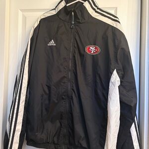 Adidas Men's Black and White Windbreaker